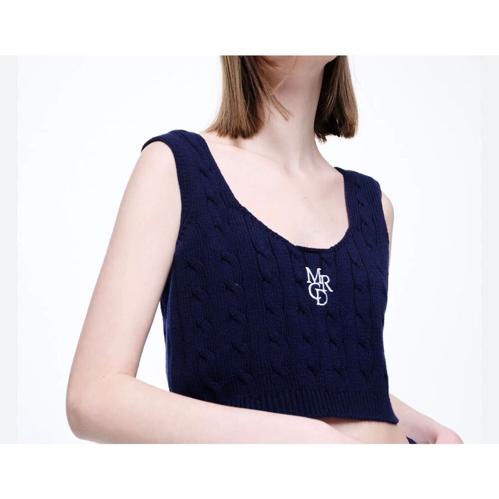 Mardi Mercredi Knit Tank Top | Navy in One Size
